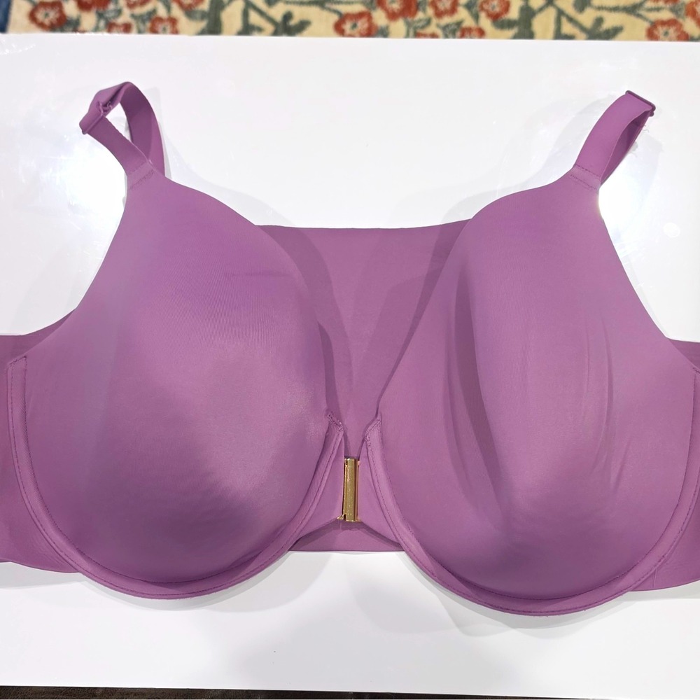 Cacique Purple Underwire Bra 42DDD Lightly Lined Full Coverage Front Closure